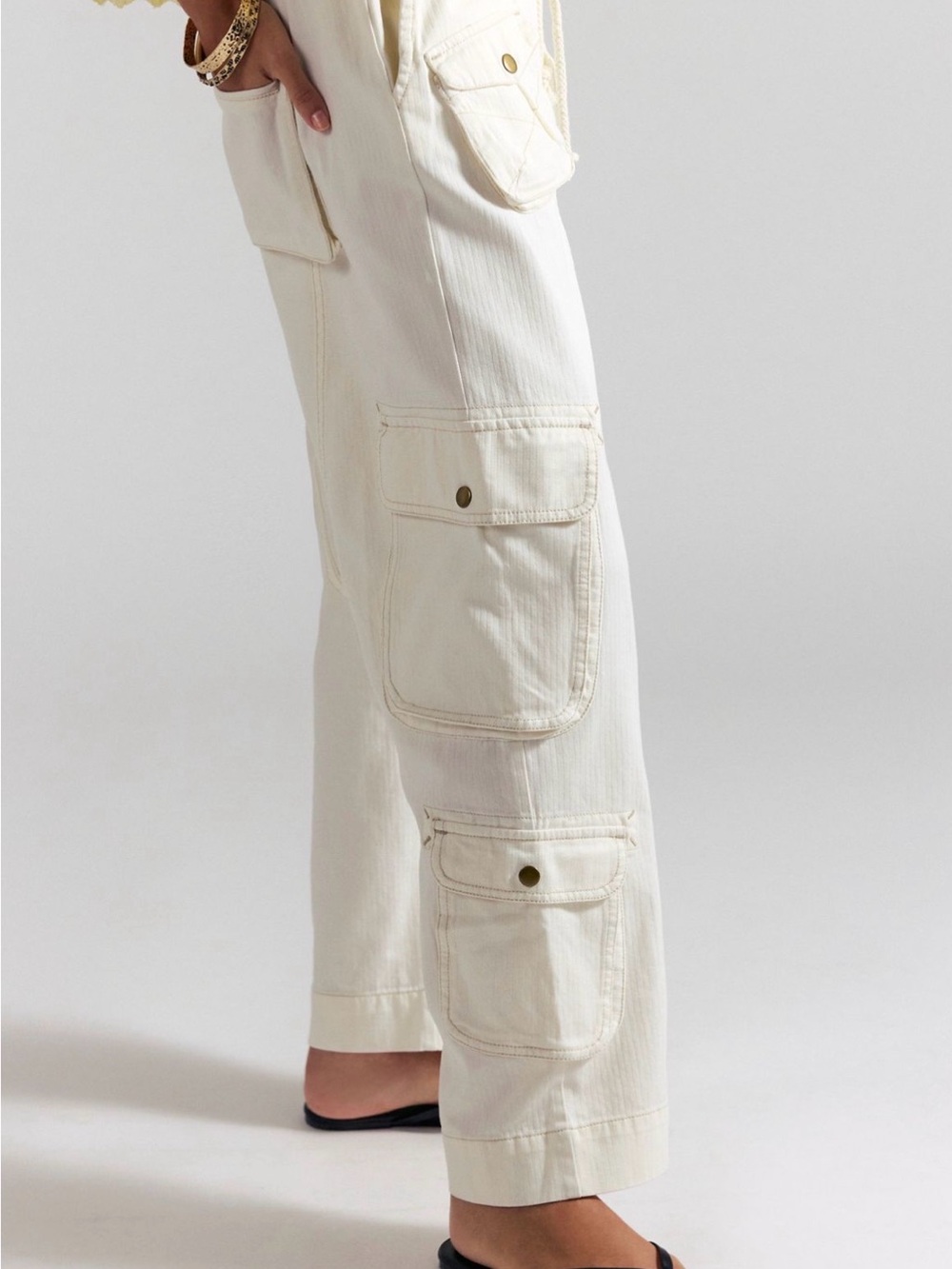 Free People Tahiti Cargo Drawstring Pants Tofu - Picture 3 of 7